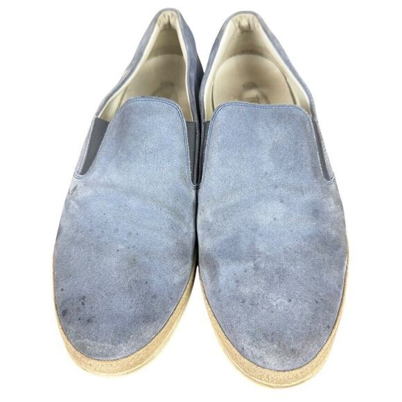 Tods Mens Blue Suede Spell Out Logo Espadrille Loafers Slip On Shoes sz 10.5 main image 13